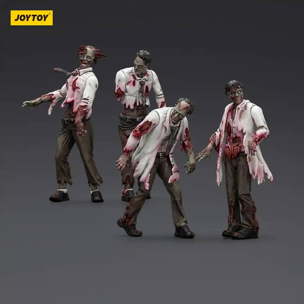 Set 4 figurine de acțiune Zombie Dark Source cu oameni de știință (bărbat) 8 cm poza produsului