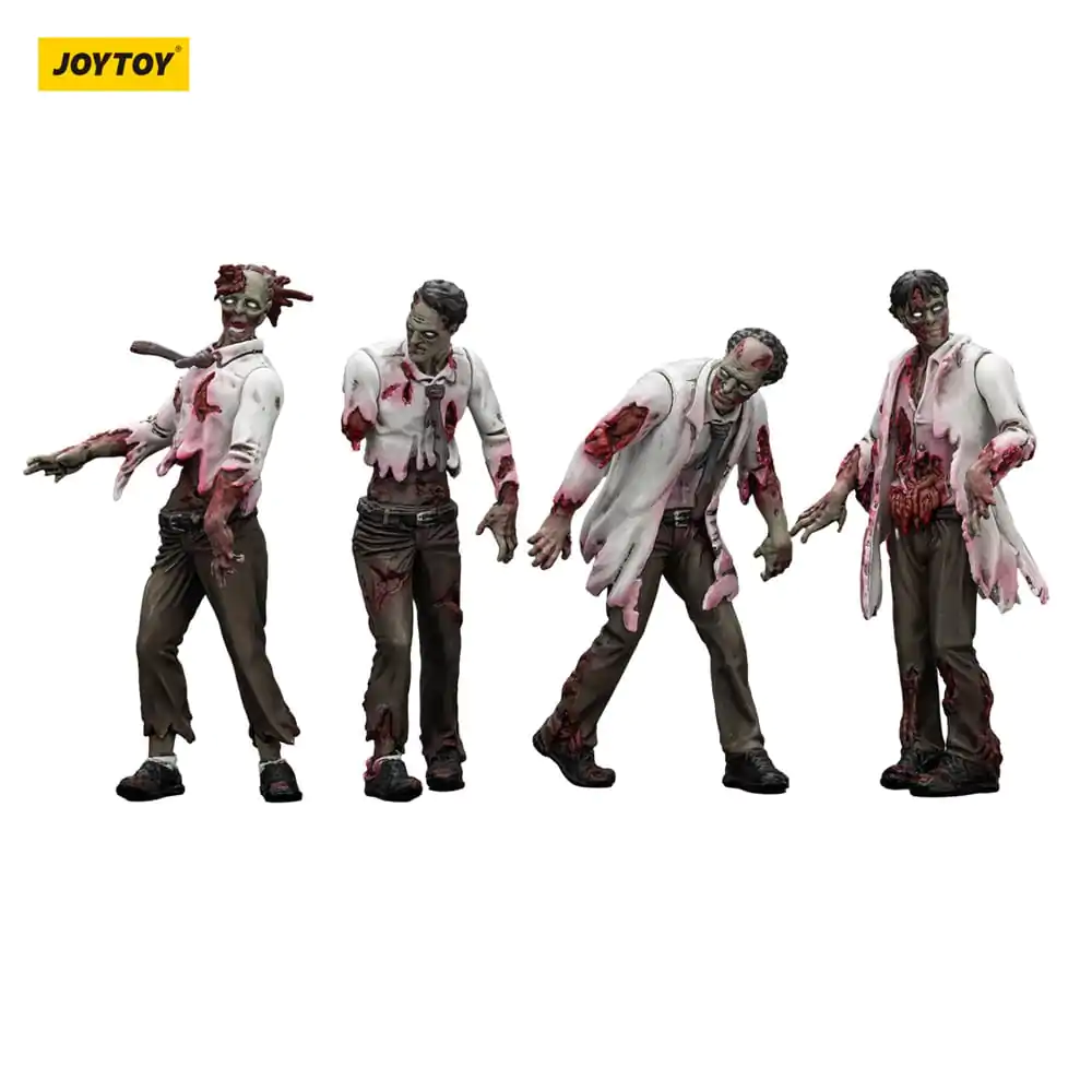 Set 4 figurine de acțiune Zombie Dark Source cu oameni de știință (bărbat) 8 cm poza produsului