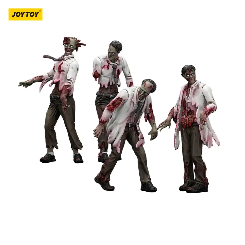 Set 4 figurine de acțiune Zombie Dark Source cu oameni de știință (bărbat) 8 cm poza produsului