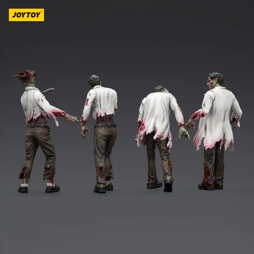 Set 4 figurine de acțiune Zombie Dark Source cu oameni de știință (bărbat) 8 cm poza produsului