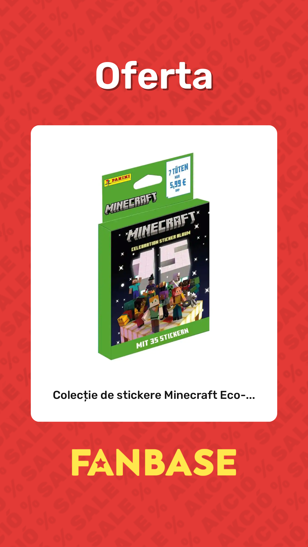 Oferte: Colecție de stickere Minecraft Eco-...