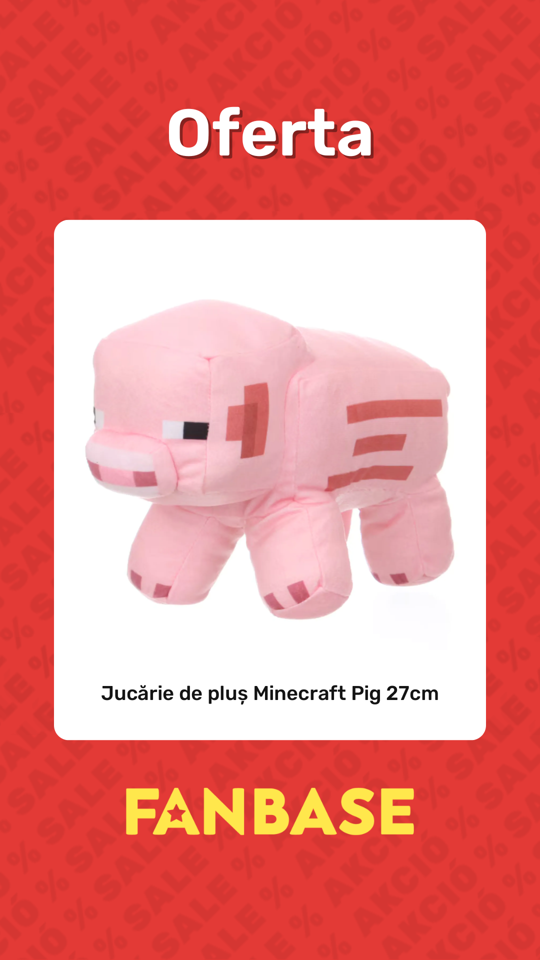 Oferte: Jucărie de pluș Minecraft Pig 27cm