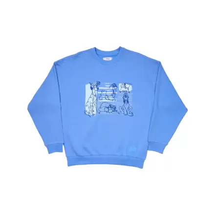 Disney Unisex Oversized Crewneck Sweatshirt Dogs & Cats hanorac poza produsului