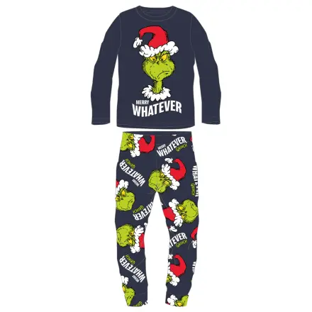 The Grinch Merry Whatever Blue Kids Long Pyjamas poza produsului