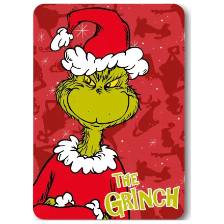 The Grinch Pătură fleece de Crăciun roșie 100x140cm poza produsului