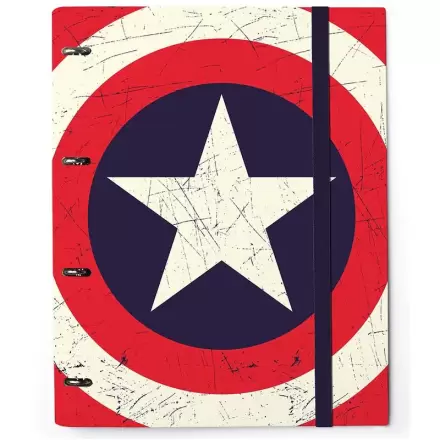 Captain America Marvel ring binder cu patru inele și bandă elastică poza produsului