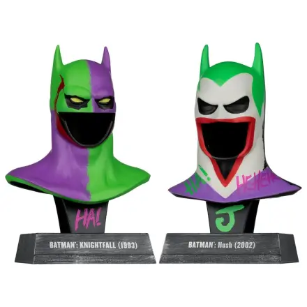 Batman DC Direct Mini Replica 1/3 pachet 2 Batman Cowls Hush & Knightfall (Jokerized) (Gold Label) 18 cm poza produsului