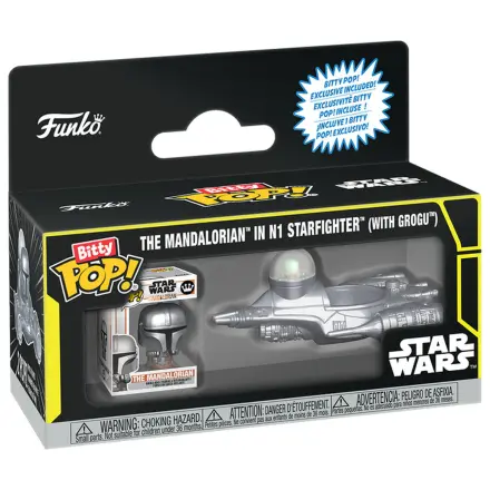 Figurina Bitty Funko POP Ride Star Wars The Mandalorian In N1 Starfighter With Grogu poza produsului