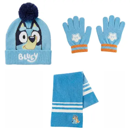 Bluey set de iarna, caciula cu snood si manusi poza produsului