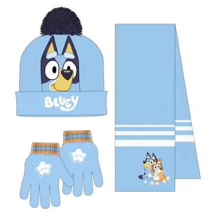 Bluey set de iarna, caciula cu snood si manusi poza produsului