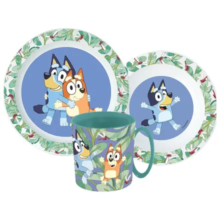 Bluey Tropical Dinner Set, micro plastic set cu cana poza produsului