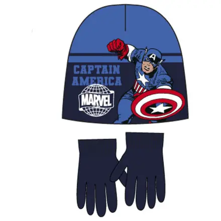 Avengers Captain America Set Pălărie Albastră pentru Copii + Mănuși 52 cm poza produsului