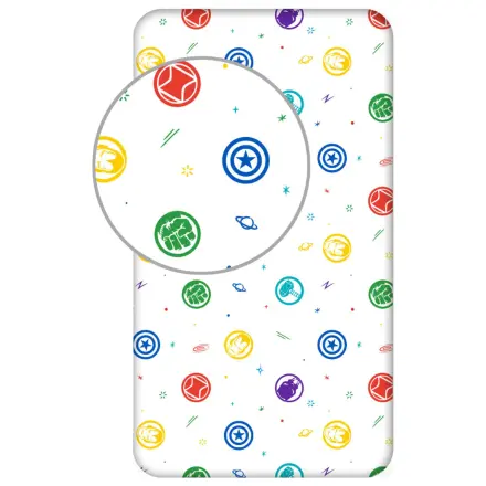 Cearsaf cu elastic Avengers Symbols 90x200 cm poza produsului
