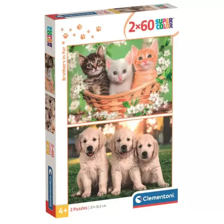 Puzzle Brothers in Fur 2x60 piese poza produsului