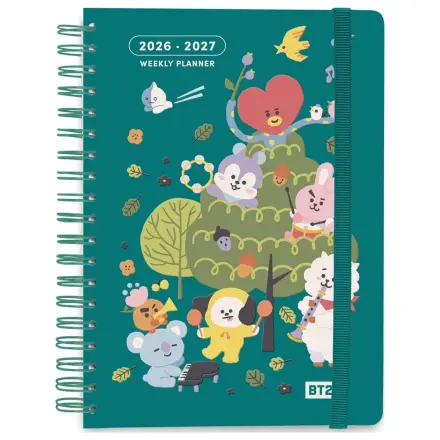 BT21 School Diary weekly planner 2026/2027 A5 poza produsului