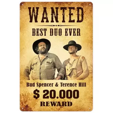 Bud Spencer & Terence Hill Tablă Metalică Wanted 20 x 30 cm termékfotója