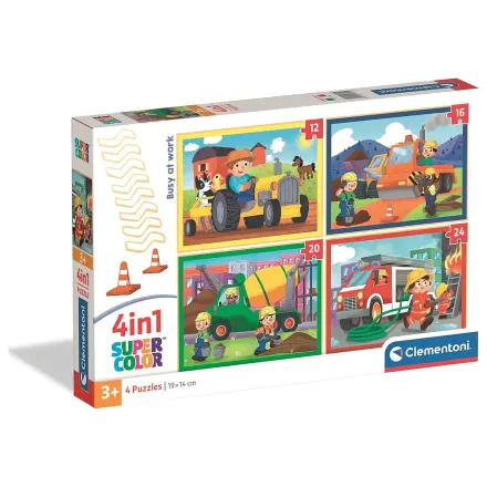 Busy at Work 4-in-1 Puzzle Clementoni poza produsului