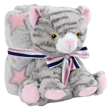 Pătură moale Candy Cat + jucărie de pluș 22cm poza produsului