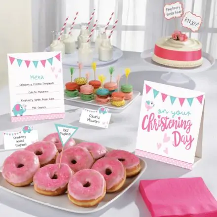 Set Decoratiuni Masa Botez 12 buc poza produsului