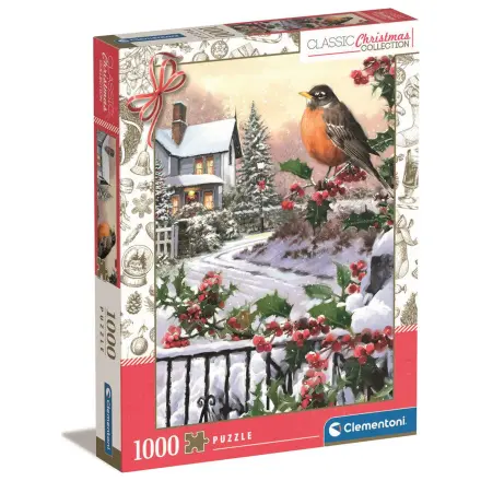 Christmas Collection Robin And Holly Bushes puzzle 1000 piese poza produsului