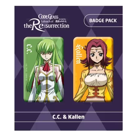 Code Geass Lelouch of the Re:surrection Set de insigne 2-Pack C.C. & Kallen termékfotója