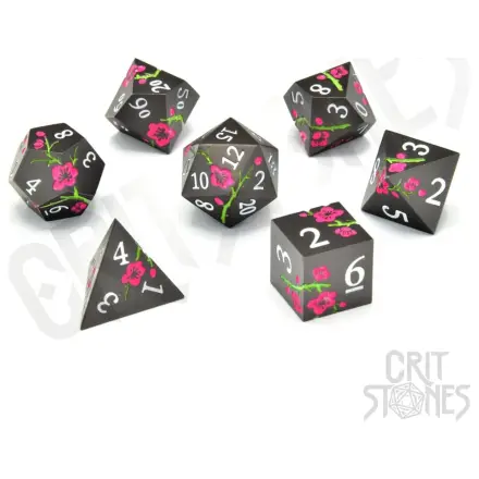CritStones Metal Dice Set Nighttime Blossom poza produsului