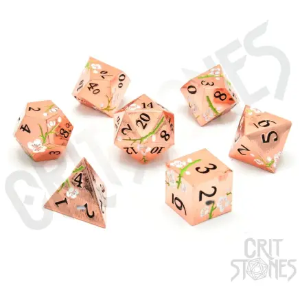 CritStones Set de zaruri din metal Pink Blossom poza produsului