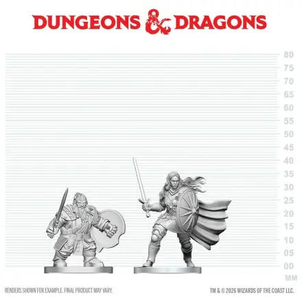 D&D Nolzur's Marvelous Miniatures Mini Figurine Dwarf Fighter & Orc Paladin poza produsului