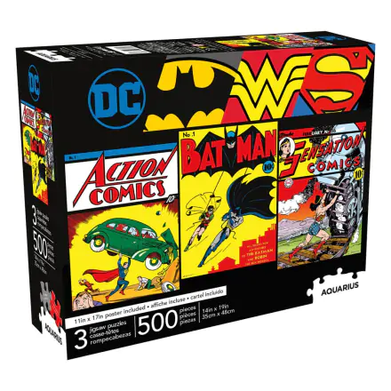 DC Comics Jigsaw Puzzle Batman, Superman, Wonder Woman Pachet de 3 (500 de piese) poza produsului