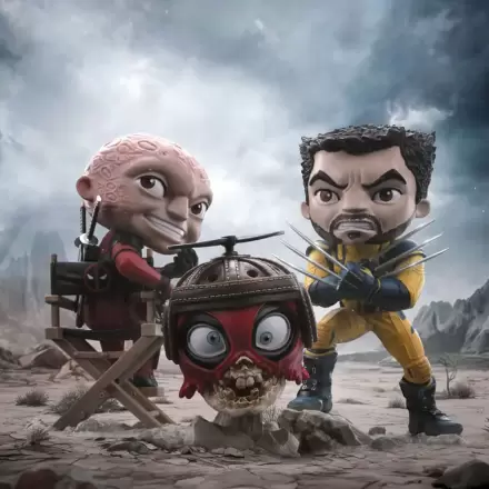 Deadpool & Wolverine Mini Co. Figurina PVC Set Deadpool and Wolverine Unmasked 14 cm poza produsului