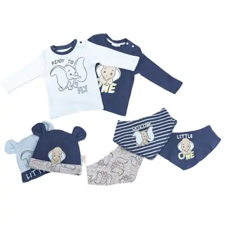 Disney Dumbo Tricou Bebe + Pălărie și Biberon Set de 7 piese 86/92 cm poza produsului