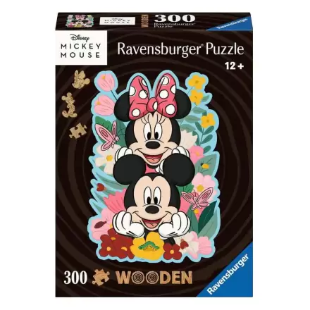 Disney WOODEN Jigsaw Puzzle Mickey & Minnie (300 piese) poza produsului