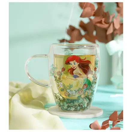 Disney Princess Ariel cană decorativă florală din sticlă 300 ml poza produsului