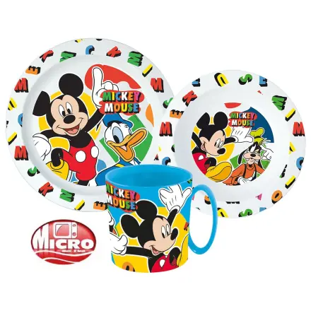 Disney Mickey Cool Summer set de masă, set micro plastic cu cana de 350 ml poza produsului