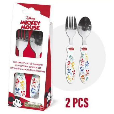Disney Mickey Metal Cutlery Set - 2 Piese poza produsului