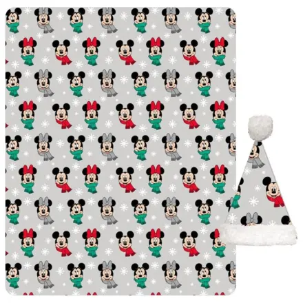 Disney Mickey, Minnie Christmas Noel Pătură din fleece coral și set de căciulă poza produsului