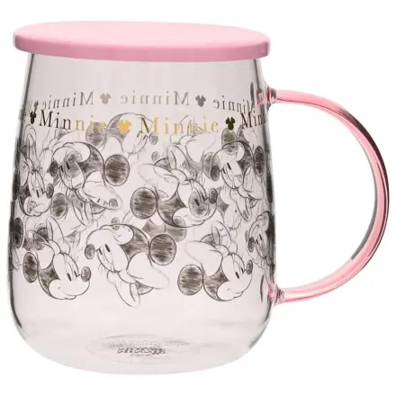 Disney Minnie Cană de sticlă cu capac (532 ml) poza produsului