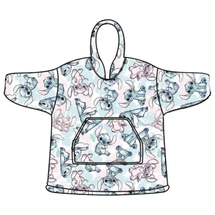 Disney Stitch Angel Pătură Fleece de Pluș cu Glugă Poncho 7-14 Ani poza produsului