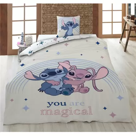 Disney Stitch si Angel lenjerie de pat din policoton de 90 cm poza produsului