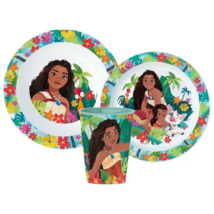 Disney Moana Lagoon Set vesela de masa, set micro plastic cu pahar 260 ml poza produsului