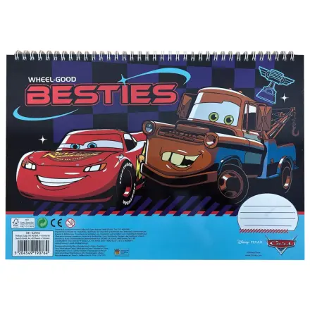 Disney Cars Roaring A/4 Bloc de desen spiralat cu 40 de coli si autocolante poza produsului
