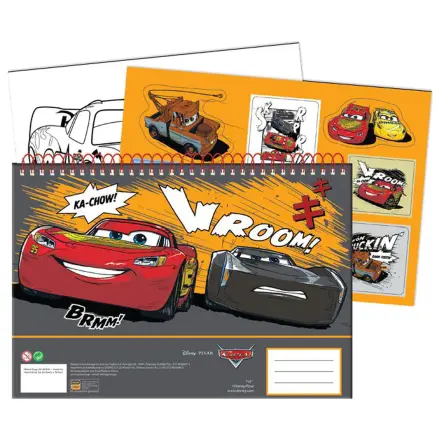 Disney Cars Vroom Caiet de schițe spiralat A/4, 40 de foi, cu autocolante poza produsului