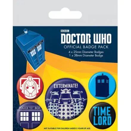 Doctor Who Pin-Back Butoane Set de 5 Exterminate poza produsului