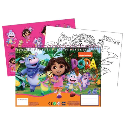 Dora the Explorer Jungle A/4 Bloc de desen spiralat cu 40 de stickere poza produsului