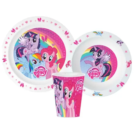 My Little Pony Set vesela roz, Micro Plastic Set, cu pahar de 260 ml poza produsului