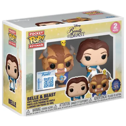 Figurina Funko POP 2 breloc Disney Beauty And The Beast Belle & Beast poza produsului