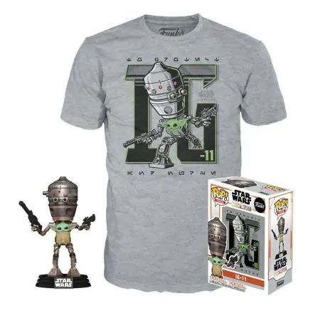 Figurină Funko POP! și cutie tricou Star Wars The Mandalorian IG-11 with the Child termékfotója