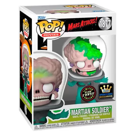 Figurina Funko POP Mars Attacks Martian Soldier Exclusiva Chase poza produsului