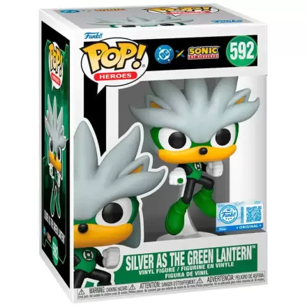 Figurina Funko POP Sonic The Hedgehog DC Comics Silver As the Green Lantern Exclusive poza produsului
