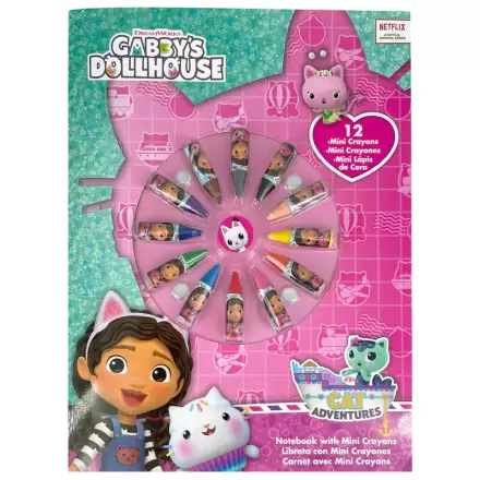 Gabbys Dollhouse caiet + 12 mini creioane colorate set poza produsului